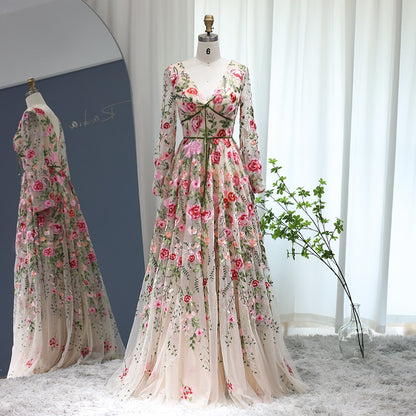 Luxury Embroidery Long Evening Dress Garden Floral Vintage Formal Prom Bartolini Luxury Embroidery Long Evening Dress Garden Floral Vintage Formal Prom Bartolini