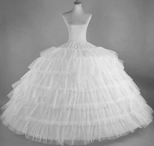 Skirt Support 6 Hoops Petticoats Debut or Wedding Dress | Big Ruffle Gown Underskirt Fluffy Tulle Adjustable
