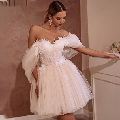 Off-Shoulder Short Dress | Sweetheart Tulle Fairy Dress | Bartolini Off-Shoulder Short Dress | Sweetheart Tulle Fairy Dress | Bartolini