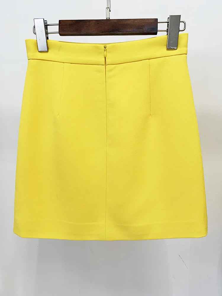 Suit Set Women's Stand Collar Zip Back Cropped Tops Mini Skirt Set 2pcs