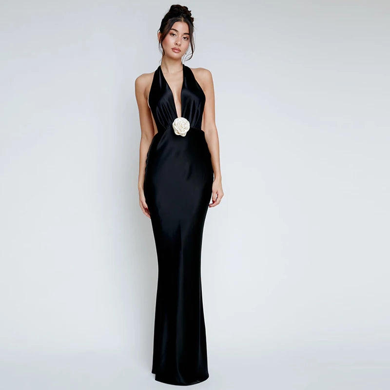 Elegant Deep V Neck Backless Sexy Evening Long Dress | Prom Dress