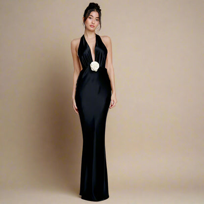 Elegant Deep V Neck Backless Sexy Evening Long Dress | Prom Dress