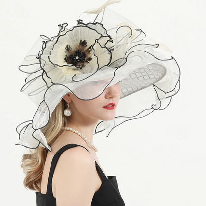 Big Wide Brim Flower Fascinator (56 cm - 58 cm)